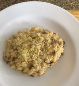 Risoto de Queijo Brie com Cogumelos