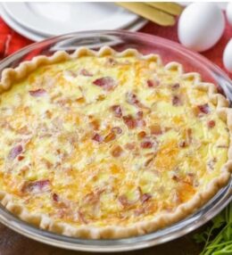 Quiche Delicioso de queijo com bacon